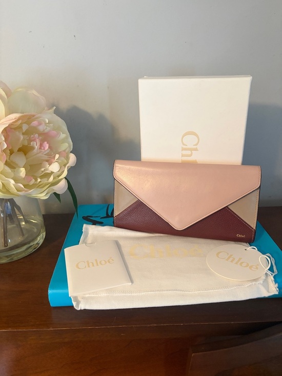 Chloe Handbags - Chloé Leather Colorblock Envelope Wallet Full Inclusion